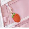 Leather Strawberry Lemon Keychain Case Holder  Women Car Key Ring Charm Bag Car Pendant Gift Anti-Lost Pet Dog Cat Collar