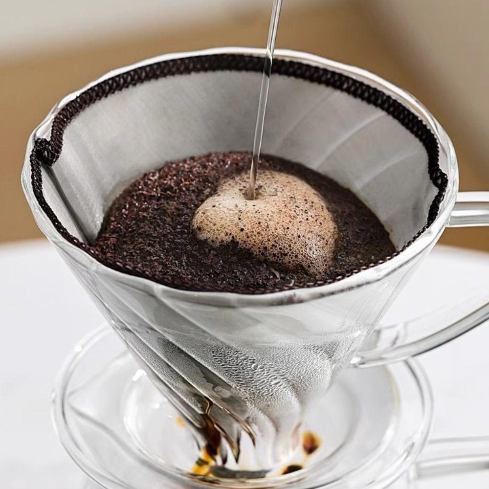 Фильтр-сито из нержавеющей стали с мелкой сеткой, прочный, капельный, для кофе, заваренного вручную