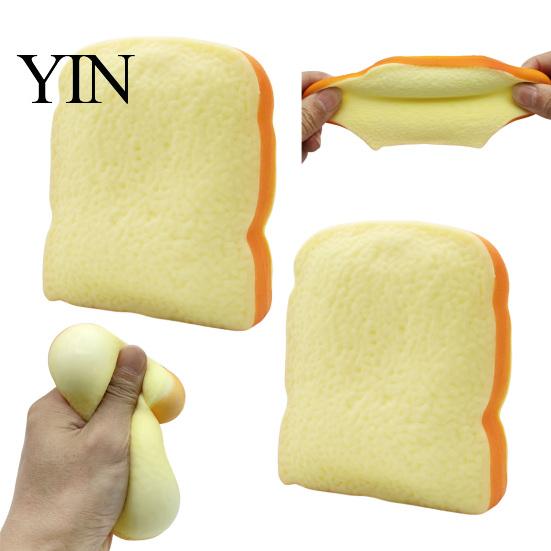 Anxiety Relief Gadget 1/2Pcs Simulated Toast Stress Toy, Sliced Bread Squeeze Sensory Fidget Toy Soft Stretchy Fake Food for Kids Teens Adults