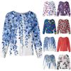 Женский повседневный однобортный однобортный защитная одежда с длинными рукавами и цветочным принтом, кардиган, топ