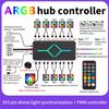 12-портовый ARGB + 10-портовый PWM Магнитный Хаб-разветвитель с Пультом Дистанционного Управления для Вентиляторов ПК