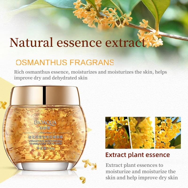 Bioaqua Несмываемая ночная маска-крем с лепестками османтуса, эссенция, увлажняющий ночной крем, антивозрастной, против морщин, питательная маска для лица