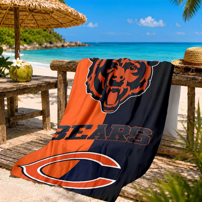 Chicago Bears Beach Towel, Quick-drying, Easy to Care for, Suitable for Both Fitness and Beach Vacations,Sports Essential