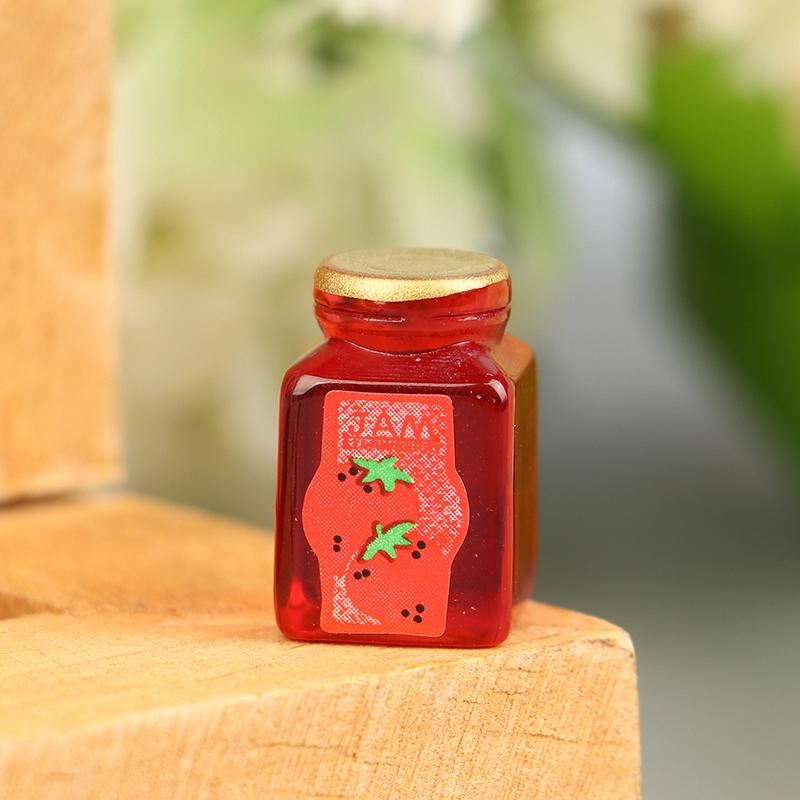 5 шт. 1/12 кукольный домик, банка с клубничным соусом, вареньем, кукольный домик, миниатюрная кухня, аксессуары для еды, украшения для кукольного дома, игрушки