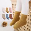 1 Pair Warm Newborn Baby Sock for Boy Girl Chic Simplicity Solid Color Kids Sock Spring Autumn Thicken Furry Cotton Baby Sock