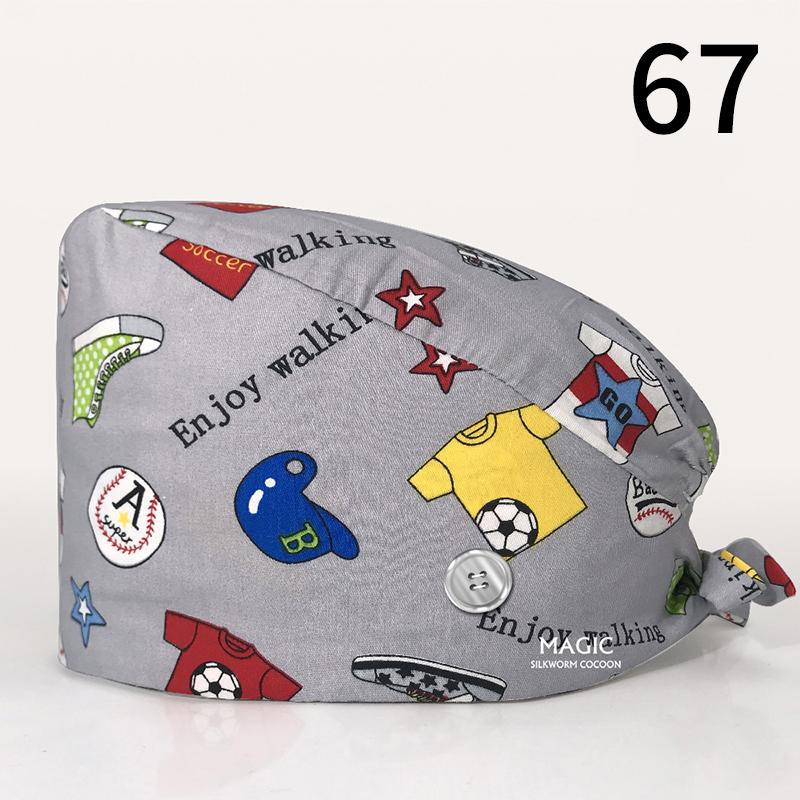 99 стилей эластичная шапка медсестры хирургическая шапка хлопковая маслостойкая пылезащитная регулируемая начес с принтом