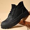 Лидер продаж, мужские кожаные ботинки, осенне-зимние рабочие ботинки с толстой подошвой, модные оксфордские туфли, мужские повседневные короткие ботинки