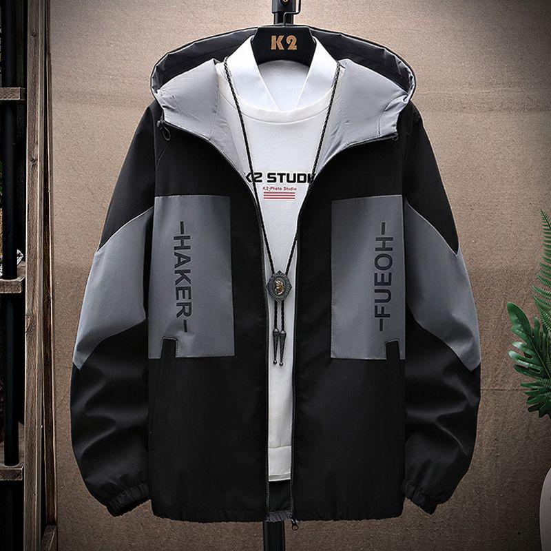 Мужская модная рабочая куртка с капюшоном в корейском стиле для подростков