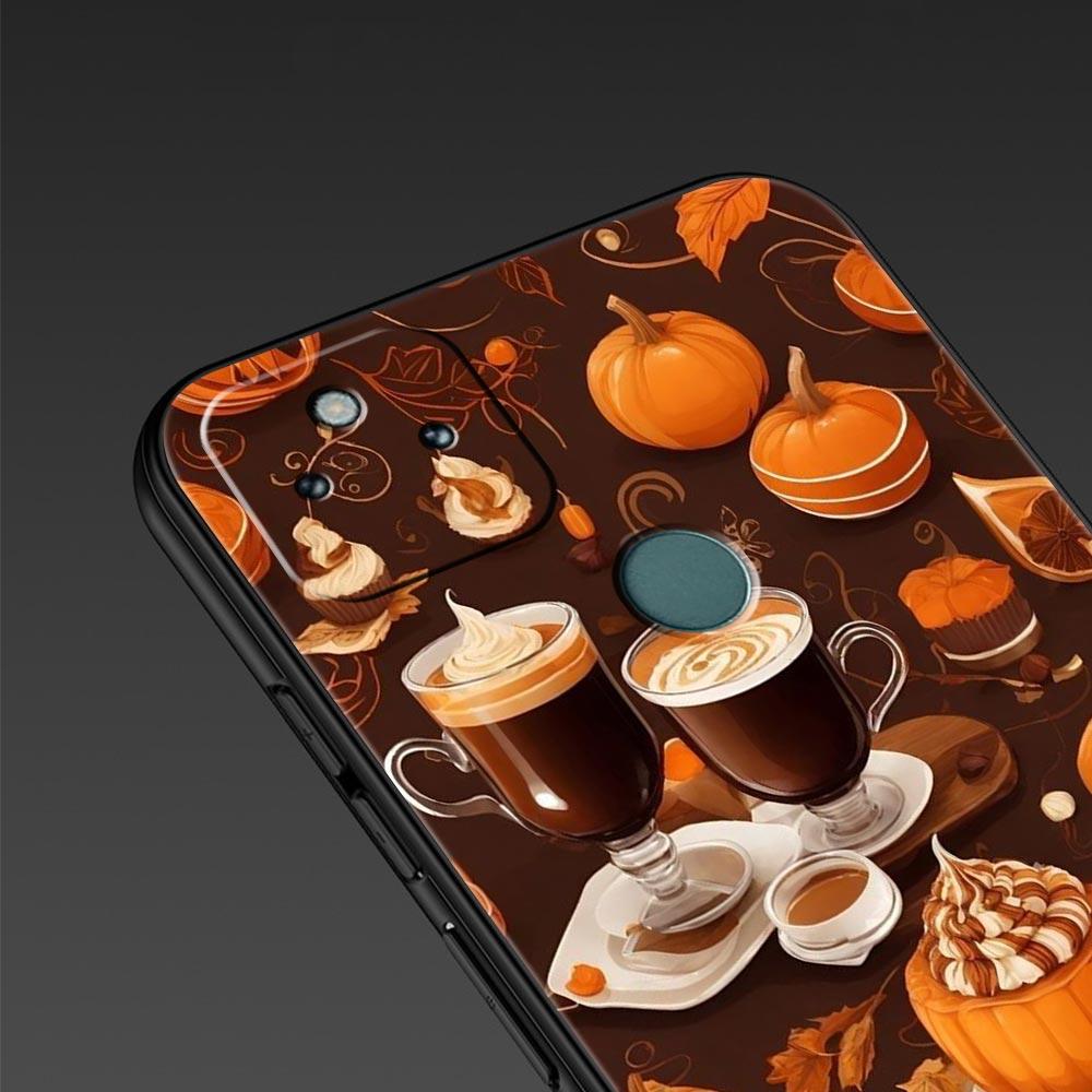 Чехол для телефона 'Тыква Осенние Листья Кофе' для Google Pixel 10 9 8 7 6 9A 8A 7A 6A Pro Ударопрочный Мягкий ТПУ 9 Pro XL Чехол Сумка