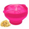 Microwave Popcorn Bowl Bucket Silicone DIY Red Popcorn Maker with Lid Chips