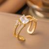 Модное открытое кольцо с микроинкрустацией цирконами - Регулируемое роскошное украшение на указательный палец для женщин