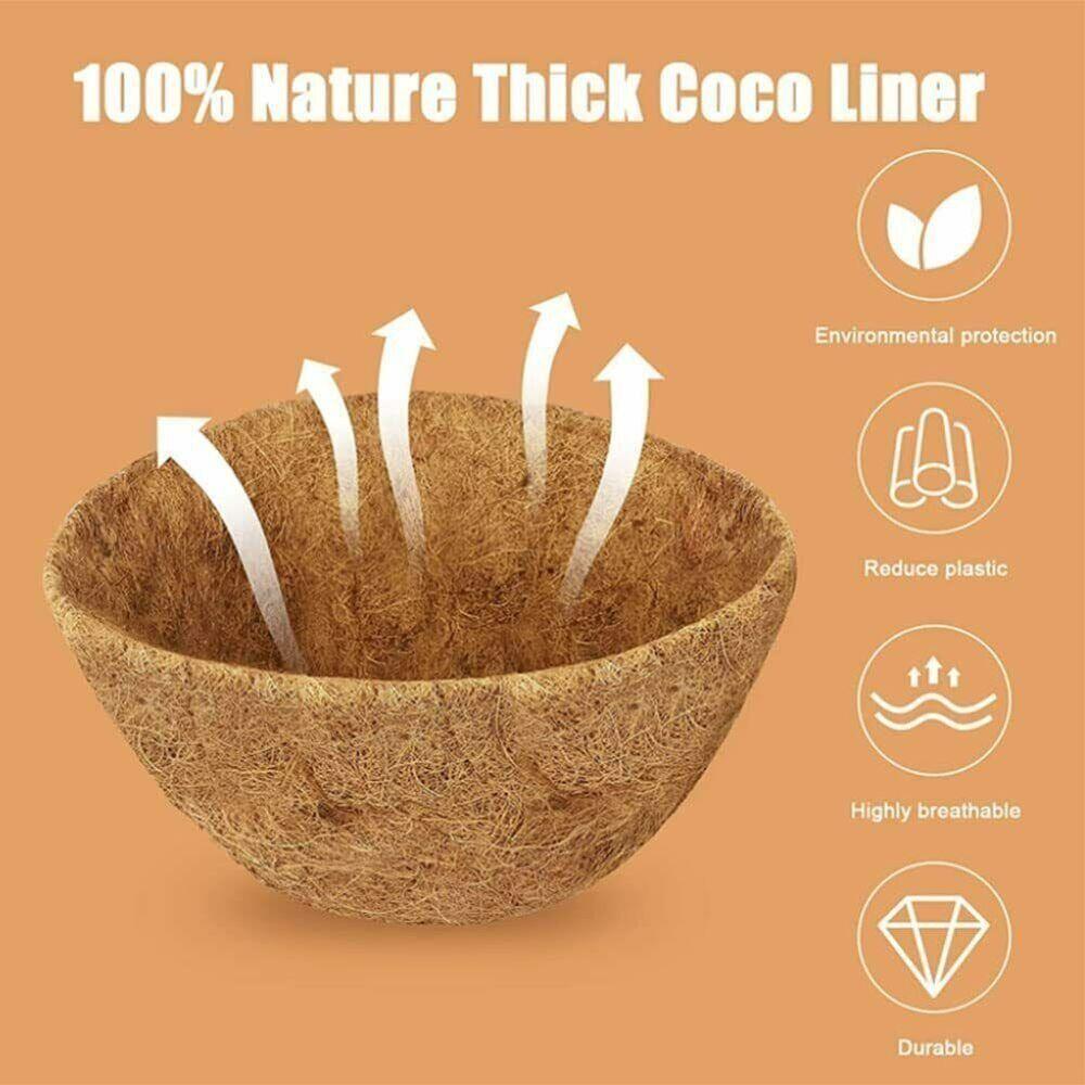 Outdoor 100% Natural Coco Basket Replacement Liner For Planters Coconut Liners Hanging Basket Liner