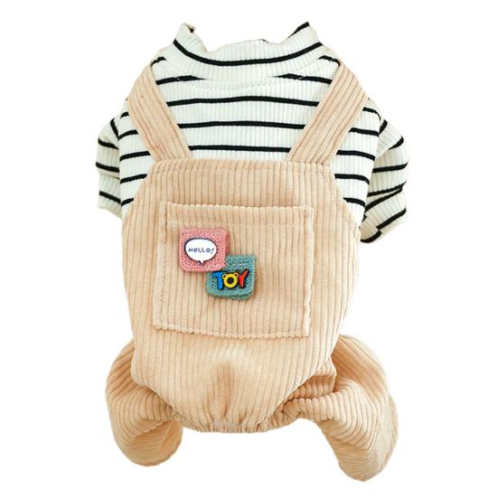 Stylish Cartoon Design Unisex Puppy Overalls Cat Dog Winter Clothes for Autumn