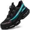 Men Rotating Button Work Sneakers Steel Toe Shoes Air Cushion Safety Boots Anti-Smash Work Shoes Indestructible Protective Safety Shoes Sneakers Men