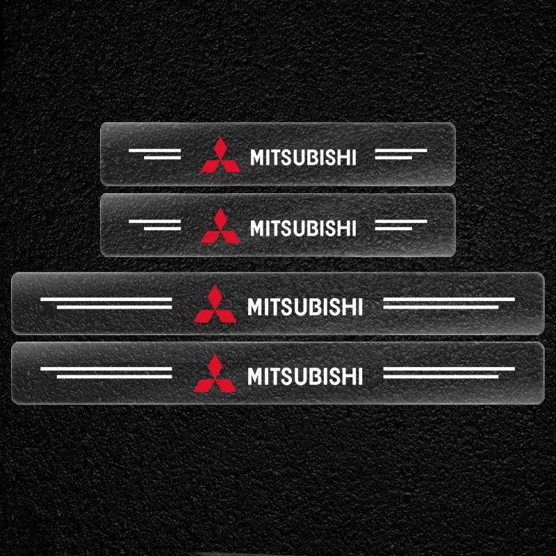 4PCS Universal Car Door Sill Protector Sticker Transparent Anti-scratch Scuff Plate Guard for Mitsubishi Outlander Lancer Pajero