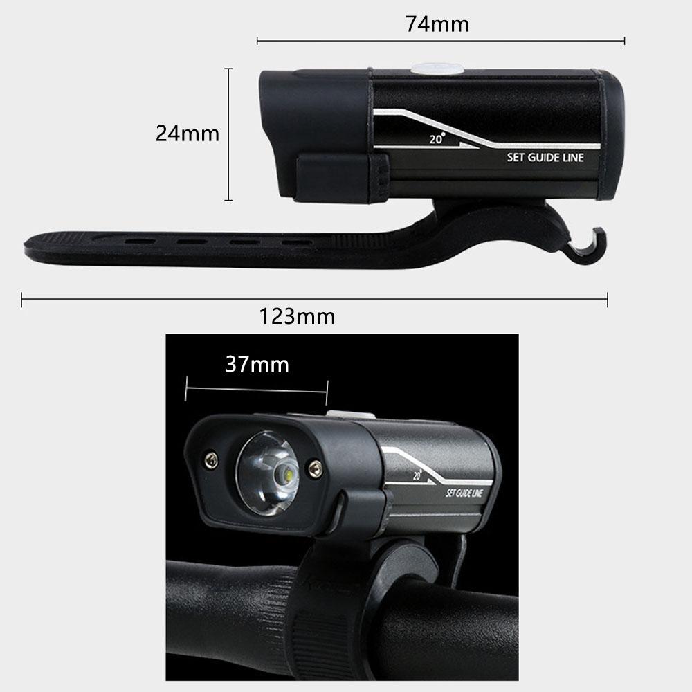 Велосипедная фара USB аккумуляторная велосипедная лампа Предупреждающая лампа из алюминиевого сплава Водонепроницаемая передняя часть велосипеда