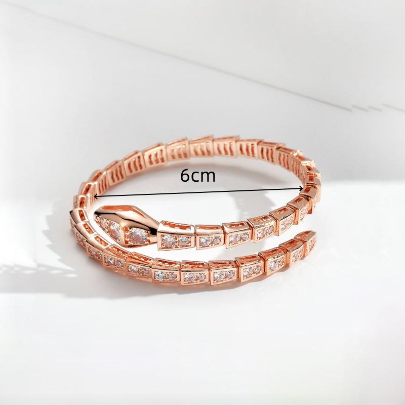 Snake Rhinestone Bangle Bracelet Women Wedding Party Accessories