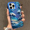 Морские Акулы Дельфины Синее Морское Море Волна Чехол для Телефона для iPhone 16 15 Pro Max Plus 14 13 Mini 12 11 Pro Max Ударопрочный Лазерный Чехол