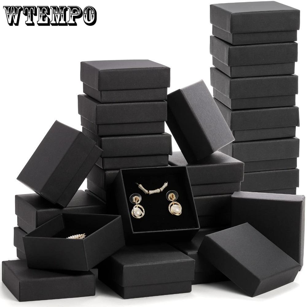 10 шт. шкатулок для украшений, квадратная картонная подарочная коробка для украшений с пенопластовой вставкой, праздничная подарочная упаковка, подарочная коробка для ожерелья, кольца, серьги, украшения на день рождения, свадьбу