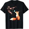 Kawaii Fox Animals of the World Educational Animal Lover T Shirts Men Streetwear Tee Shirt Short Sleeve Unisex Loose Clothing