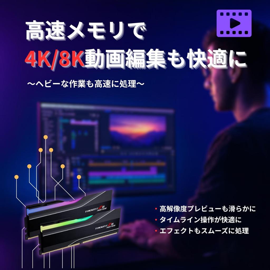 Комплект памяти DDR5 32 ГБ x с эксклюзивной наклейкой OVERCLOCK WORKS для Trident Z5 Neo RGB G.Skill DDR5-6400 (2 16 ГБ) F5-6400J3039G16GX2-TZ5NR