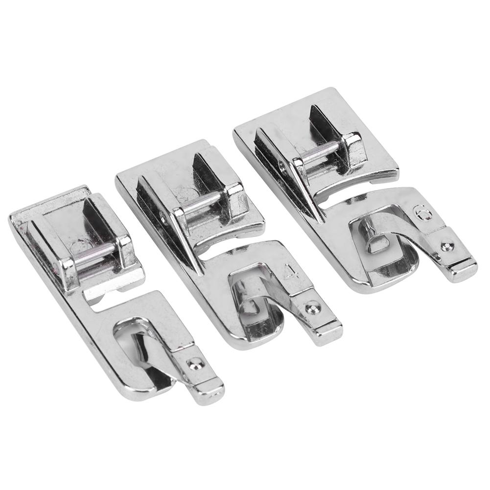 3Pcs Sewing Machine Rolled Hem Foot Household Crimping Process Sewing Accessories