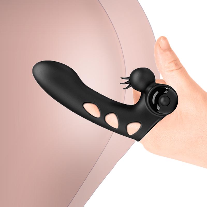 Силиконовый вибратор с рукавом для пальцев для женщин, 10 режимов, вибрирующий Стимулятор точки G, клитора и ануса, секс-игрушки для взрослых, секс-игрушки для влюбленных пар