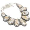 Ocean Jasper Gemstone Handmade 925 Silver Jewelry Necklace 18" JCN370-88