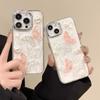 Стиль Ins Чехол для мобильного телефона Розовый Цвет для IPhone17promax Бабочка для Apple 13 Жемчуг 15 Прозрачный 16 Мягкий