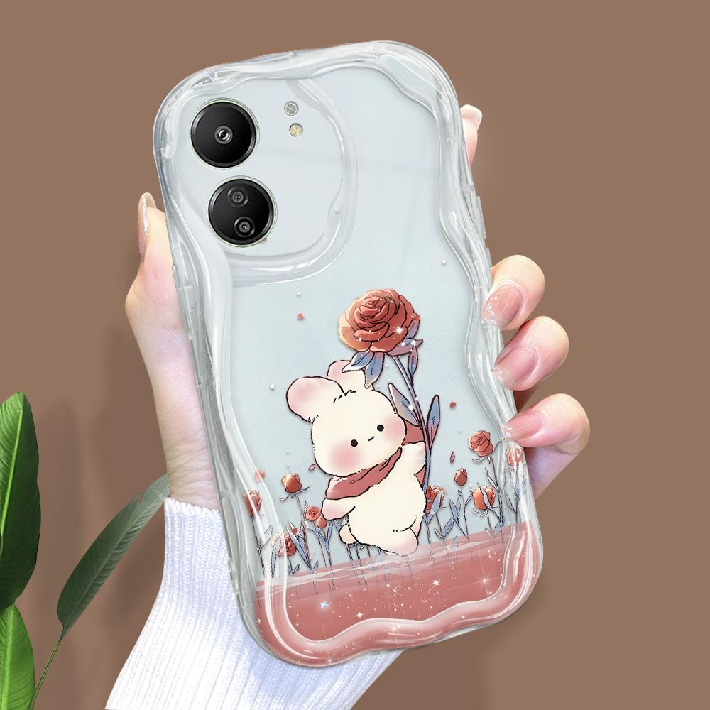 Милый мультяшный узор, кремовая текстура, мягкий силиконовый чехол с волнистыми краями, чехол для телефона Xiaomi Redmi