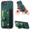 For iPhone 16e Retro PU Leather Back Cover with Card Holder and Wristband Kickstand