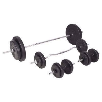 vidaXL Dumbbell and Barbell Set 90 kg