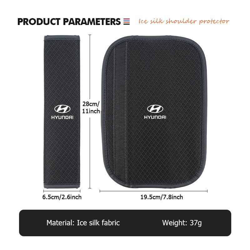 1/2PCS Car Ice Silk Seat Safety Belt Shoulder Strap Protection Pad For Hyundai Ioniq Sonata Elantra Solaris Creta Accent SantaFe zaq2