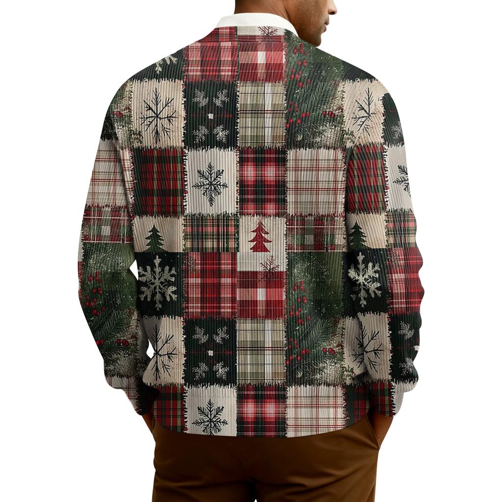 Мужской кардиган с длинным рукавом, рубчатой вязки