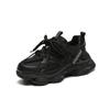 Strictly Selected Dad Shoes Breathable New Platform Women's Casual Sports Shoes Internet Celebrity Straps Women's Shoes Black and White Heightening S