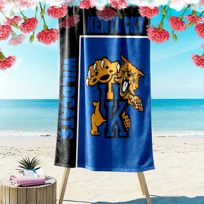 Kentucky Wildcats Print Beach Towel, Large Soft Quick Dry Towel for Beach Camping Swimming