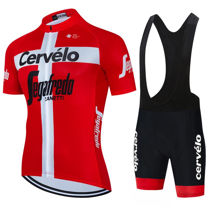 Cervélo Men Road Cycling Outfit Jersey Shorts Set Professional Bicycle Clothing Outdoor Riding Suit Quick Dry Performance Wear