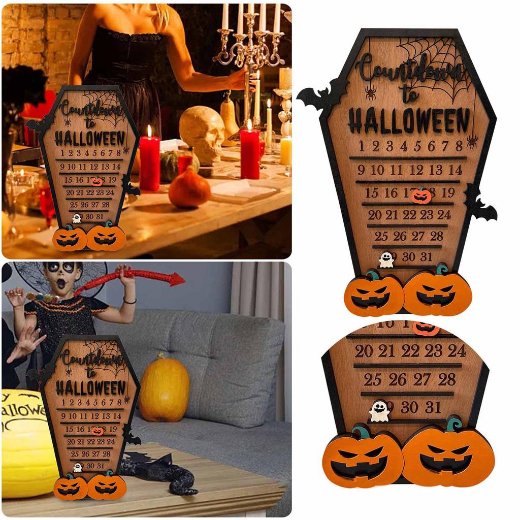 Обратный отсчет до Хэллоуина, деревянный гроб, адвент-календарь, тыква, 31 день, календари обратного отсчета на Хэллоуин для детей, домашний декор