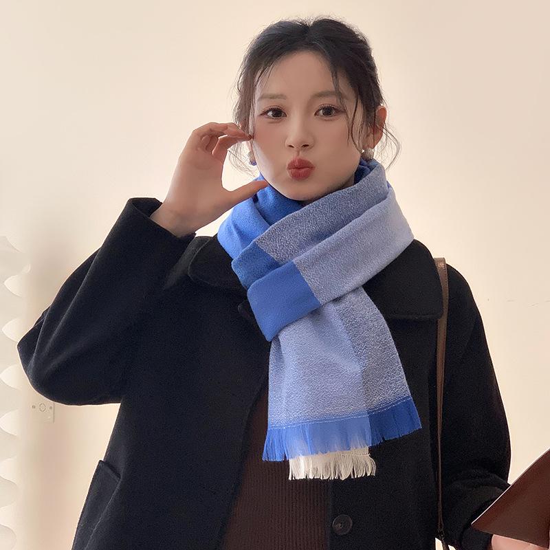 2024 Warm and Comfortable Checkered Imitation Cashmere Scarf for Women