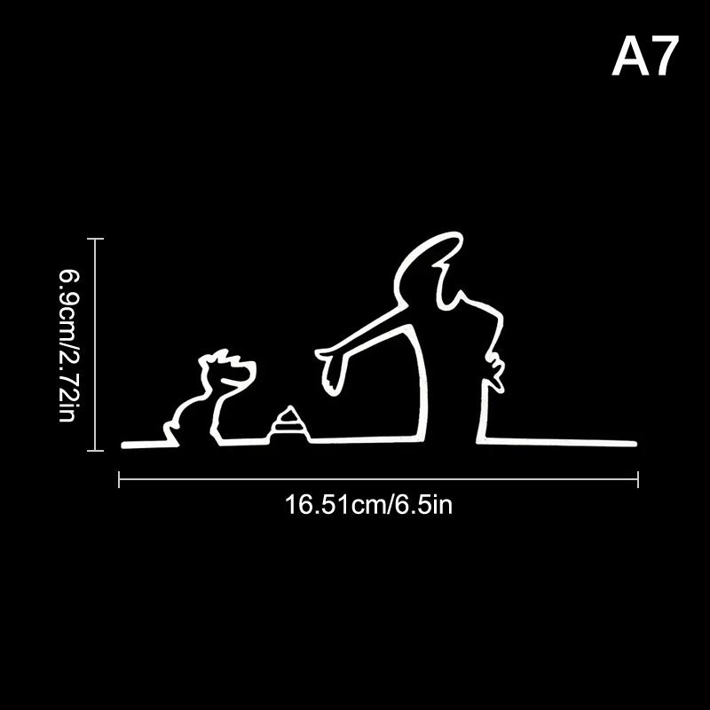 Наклейка на автомобиль в стиле минималистичного линейного искусства, на бампер и окно, на дверь, на стену, с дизайном мультяшного персонажа, украшение для дома, автомобиля