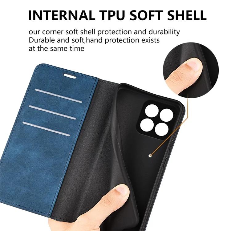 Чехол-кошелек-бумажник с подставкой из искусственной кожи для Honor X8a 4G, магнитный чехол для телефона с ощущением прикосновения к коже