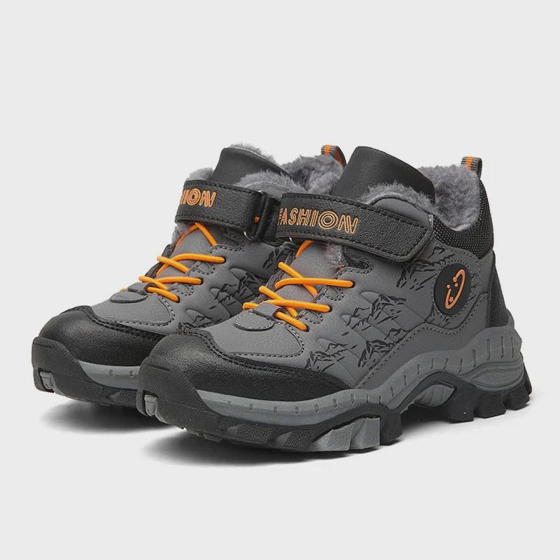 Зимние ботинки для мальчиков и подростков - 4 цвета, большие, с хлопковой подкладкой