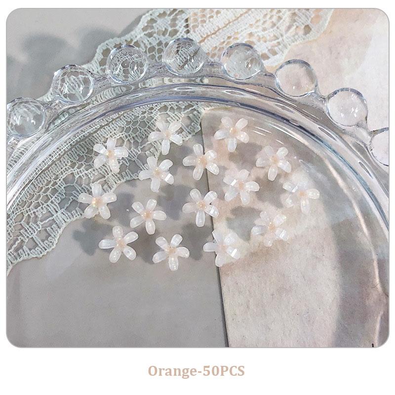 50 шт. Цветы Шармы для дизайна ногтей Смола Шармы для ногтей Украшение 3D Желейные наклейки с цветами Летние аксессуары для маникюра Салонный товар Сделай сам