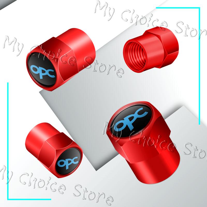 4Pcs OPC Line Emblem Metal Car Tire Valve Caps Wheel Stem Air Dust Covers For Opel Vauxhall Astra G H J K F Corsa Mokka Zafira