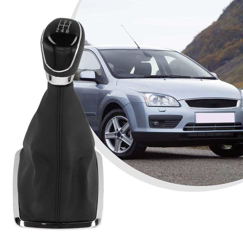 5 Speed Gear Shift Knob with Lever Gaiter Boot Cover Compatible with For Ford For Focus MK2 MK3 MK4 MK7 and C Max Models