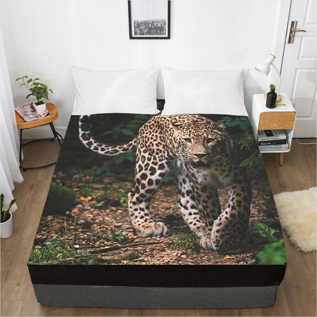 Постельная простыня с рисунком лесных животных, 3D-печать, наматрасник, простыня на резинке, постельное белье, одна штука