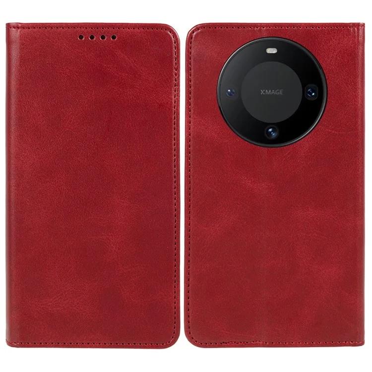 Для Huawei Mate 60 PU кожаный чехол-кошелек с текстурой теленка в деловом стиле