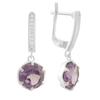 Silver Earrings with Alexandrite 7.403ct, Cubic Zirconia (2173892)