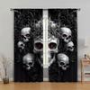 2pc, Curtains Demon Skull Polyester,Without Electricity Festive Wall Decor Applies To Multipurpose Event Decoration