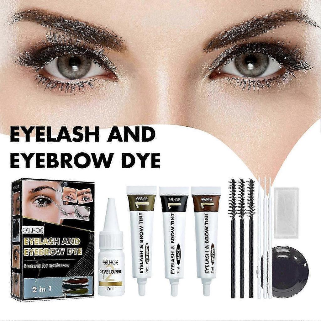 EELHOE Eyelash & Brow Tint Dye Professional Series Natural Long-lasting Semipermanent DIY Makeup Kit